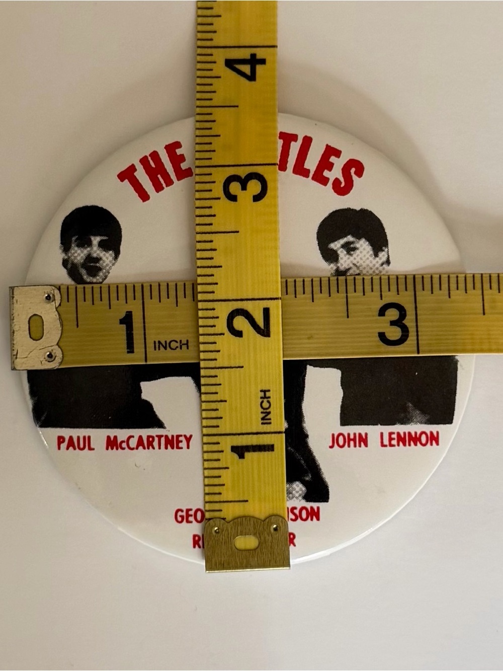 Vintage 1960s The Beatles Fab Four Oversized 3.5” Pictorial Pinback Button - Picture 4 of 7